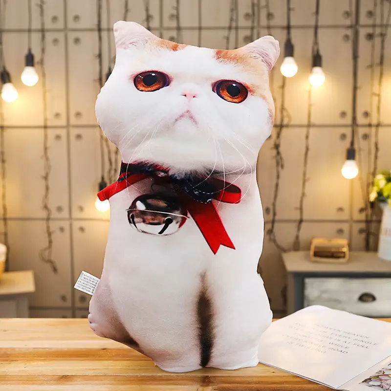 Creative Simulation Cat Pillow Big Face Cat Plush Toy Girl Funny Doll Doll Cute Pug Dog