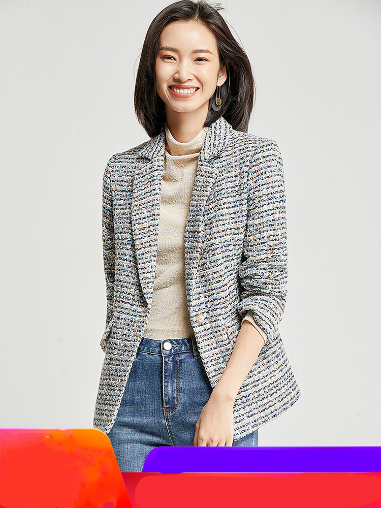 بدلة صغيرة كاجوال شتوية بأناقة أوروبية ذات طراز كوري