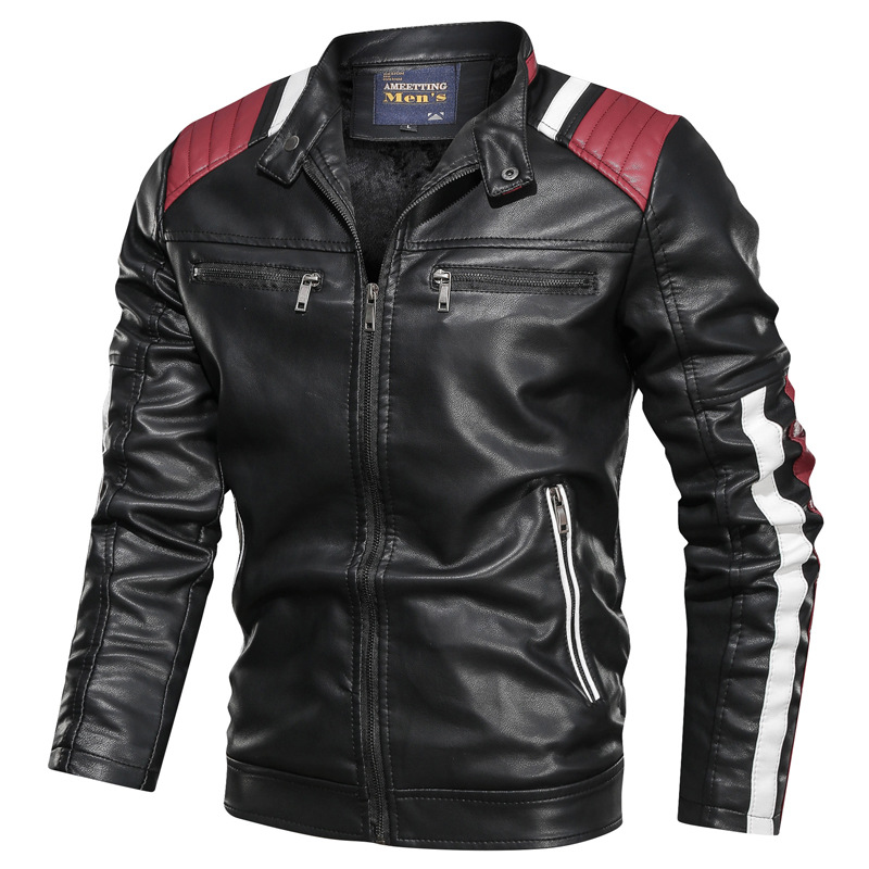 Men's Washed Casual Loose Plus Size Leather Jacket