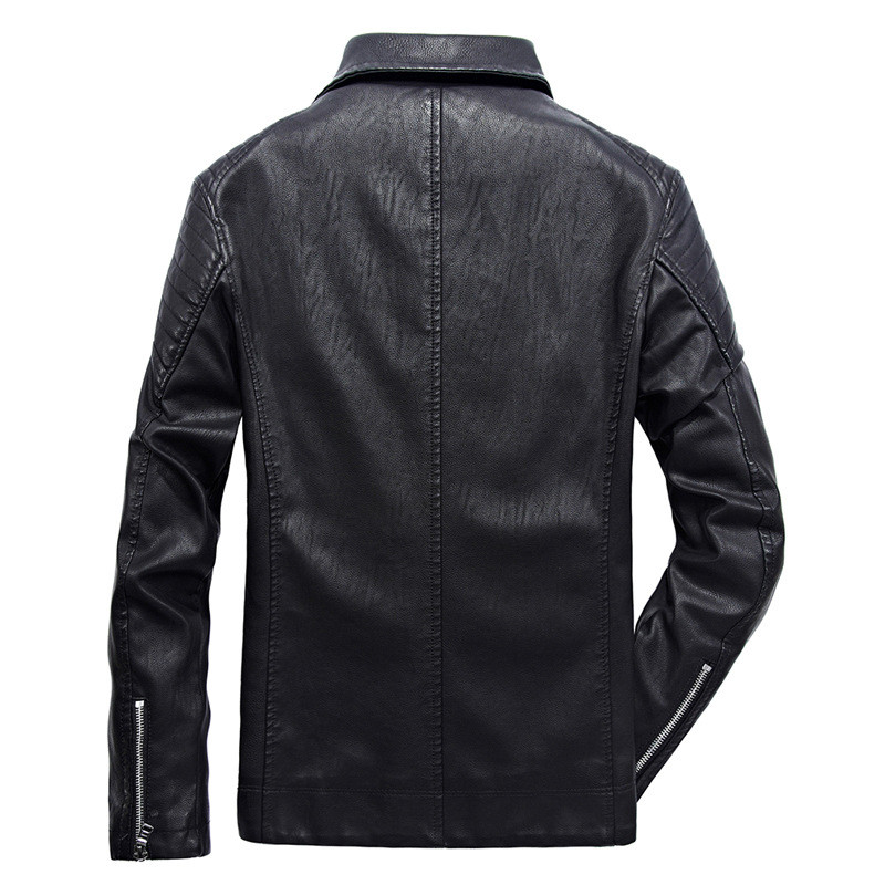 Youth Men's Jacket Motorcycle Casual Stand Collar Pu Leather Jacket