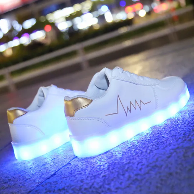 Luminous Shoes Usb Charging Led Flash Shoes Luminous Women's Shoes Gold - Shop at LoveMi