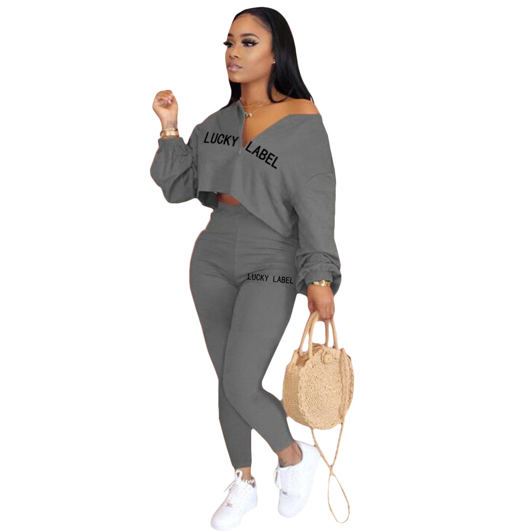 European And American Women's Wholesale Embroidery Casual Two-Piece Suit