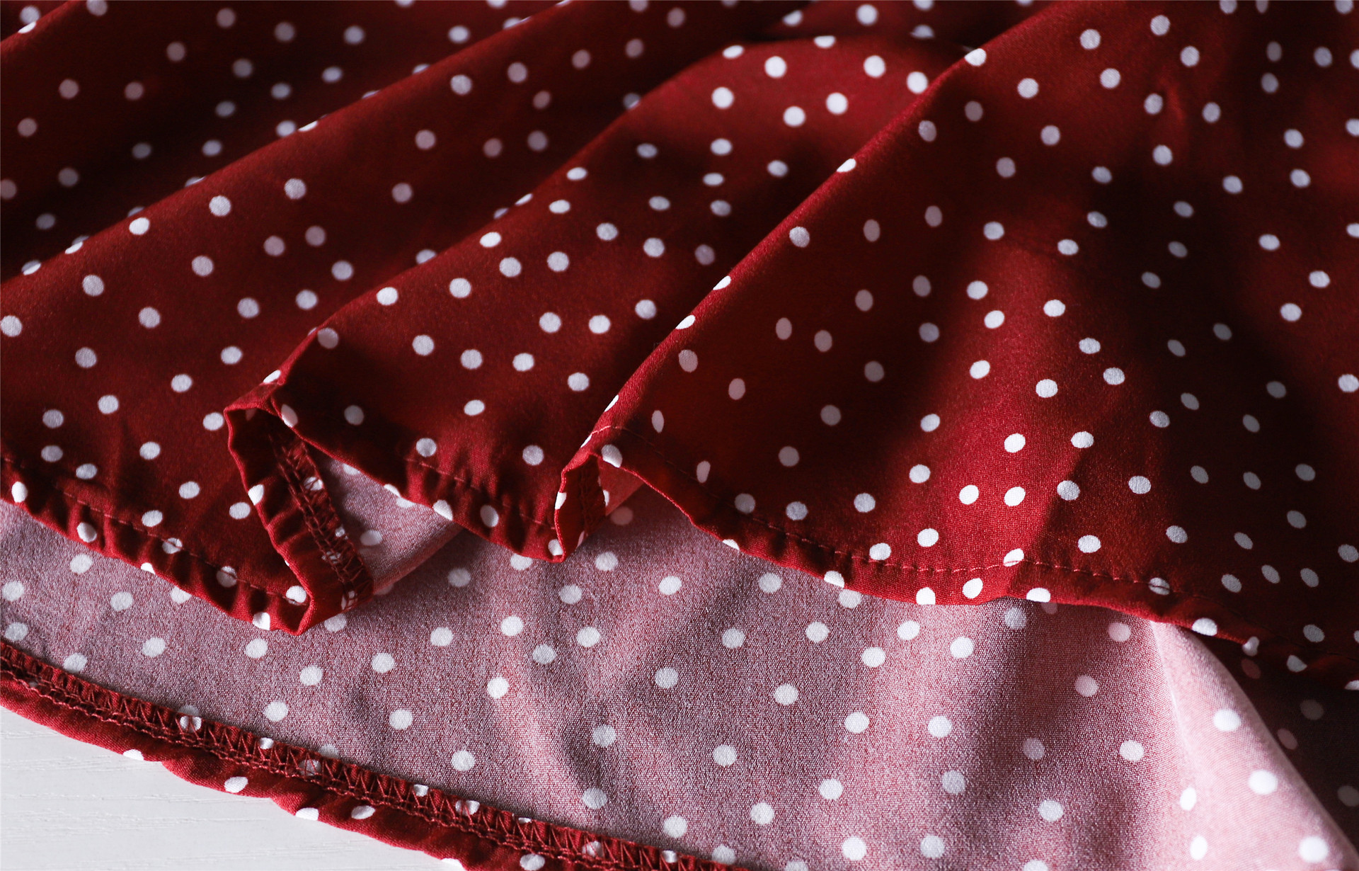 Fall New Style V-neck Tie Polka Dot Ladies Dress