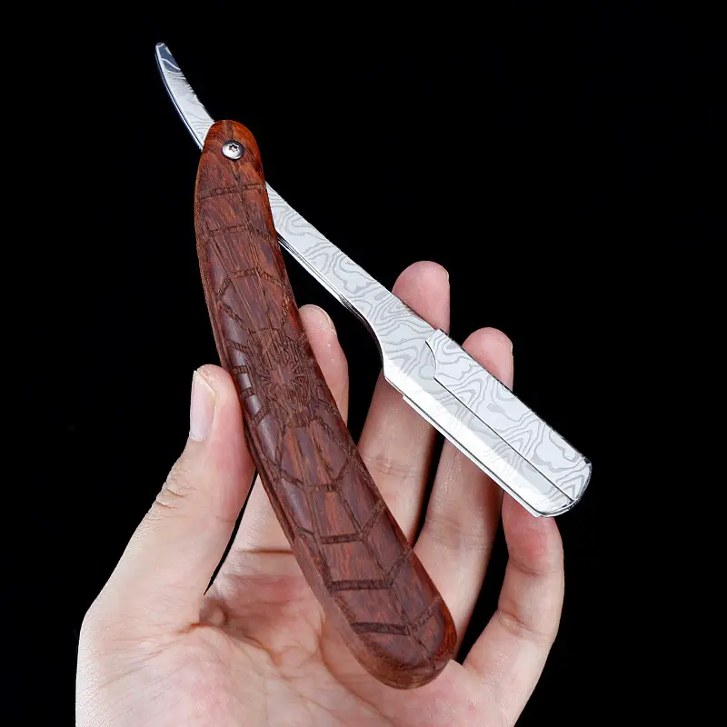 Damascus Spider Wood Grain Stainless Steel Folding