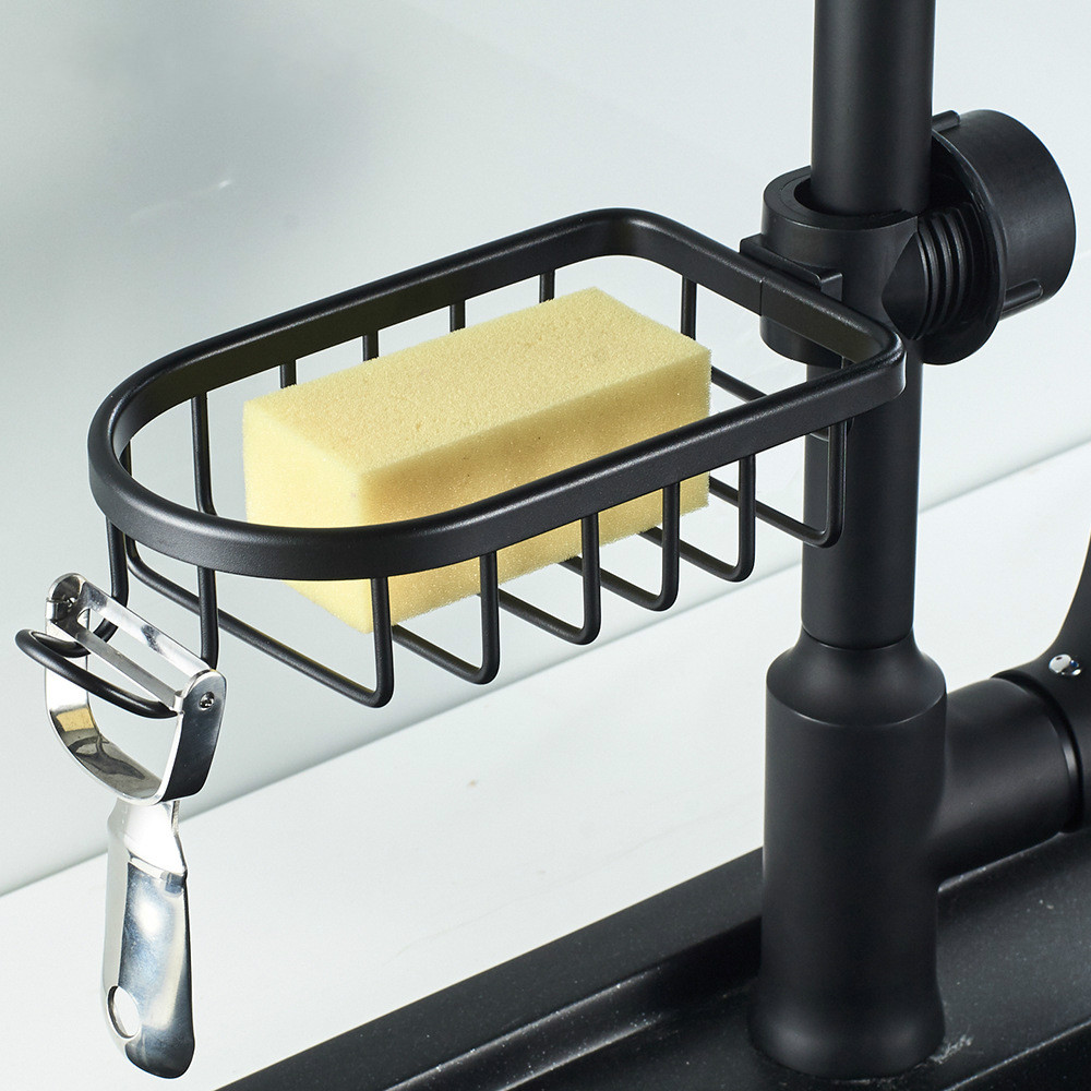 Black Aluminum Sink Drain Rack