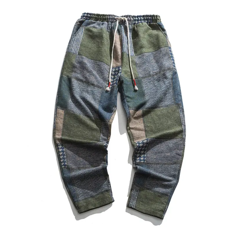 Oversized Loose Chinese Style Woolen Straight-Leg Pants