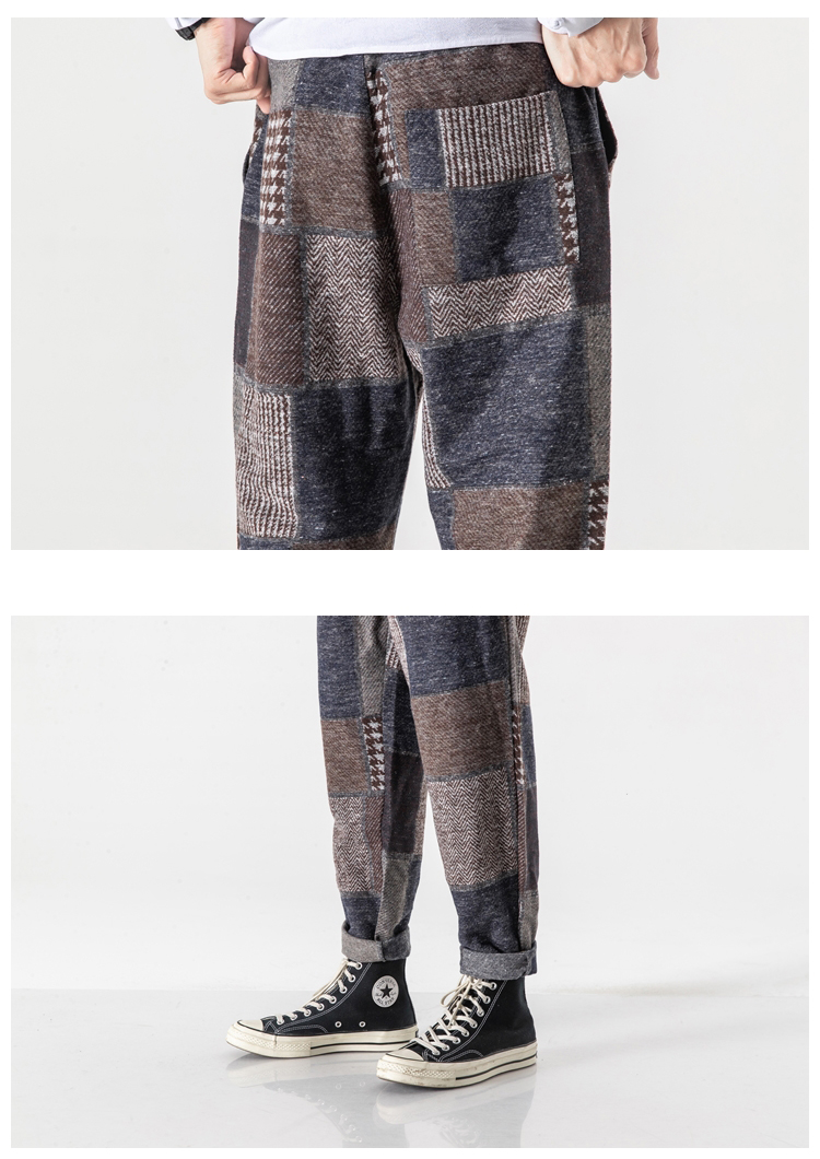Oversized Loose Chinese Style Woolen Straight-Leg Pants