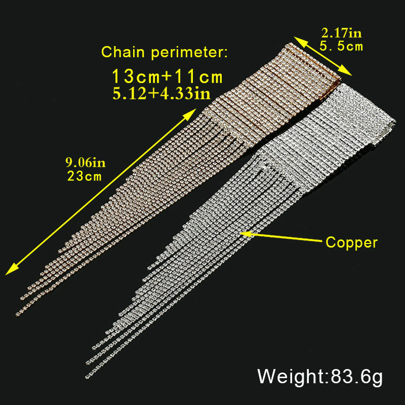 New Long Fringe-shaped Personality Rhinestone Bracelet