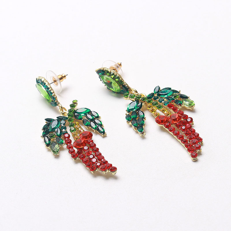 Retro Alloy Glass Drill Stud Earrings