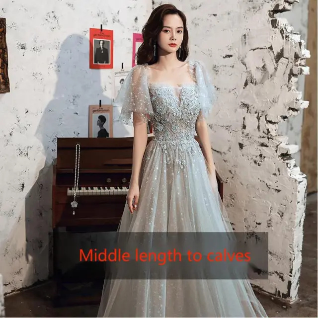 Evening dress is a light and luxurious dress for a banquet Grey - Shop at LoveMi