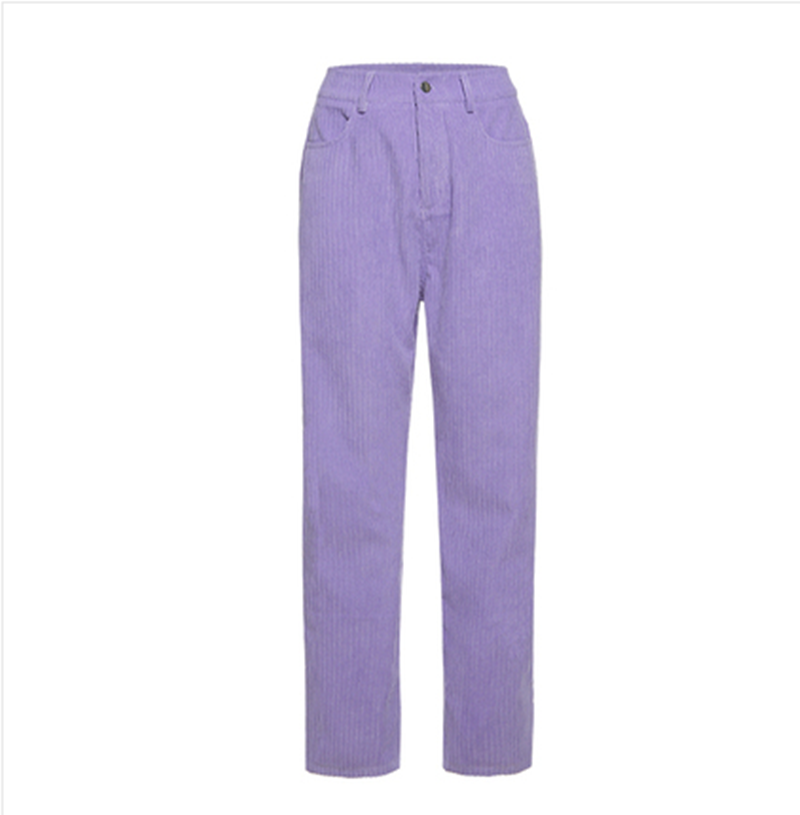 Title 1, American Retro Taro Purple Corduroy Casual Trou...