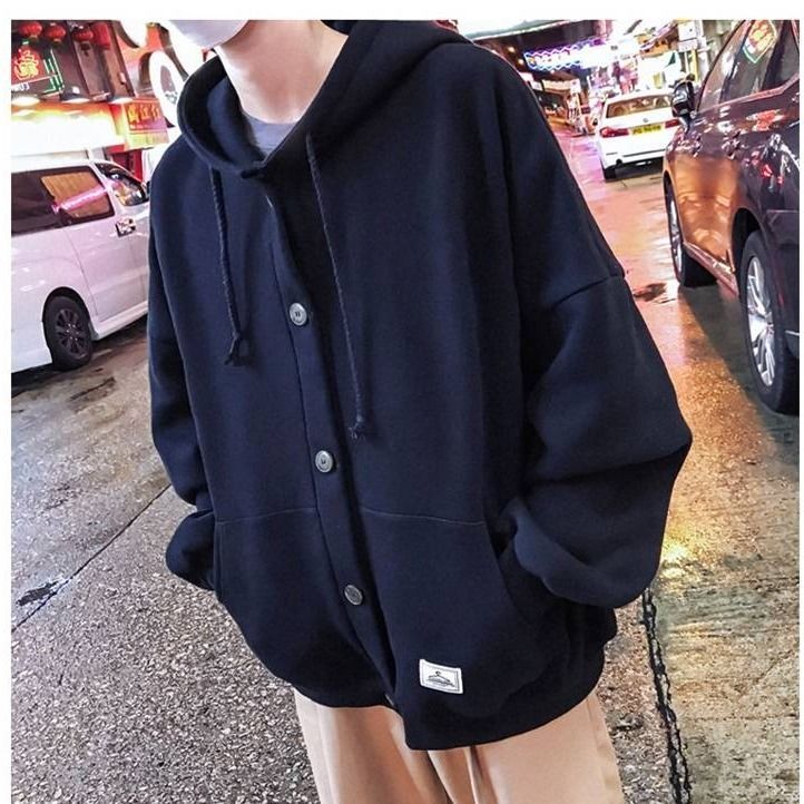 Men's Loose Cardigan Hooded Sweater