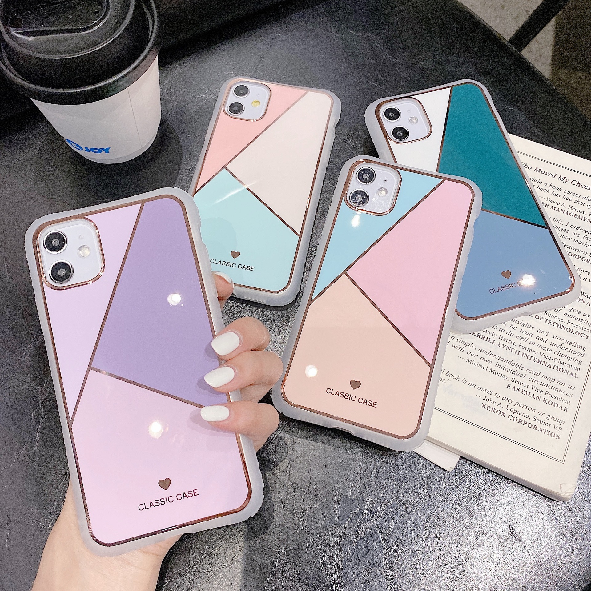 Electroplating Stitching Geometric Small Waist Phone Case - Image 4
