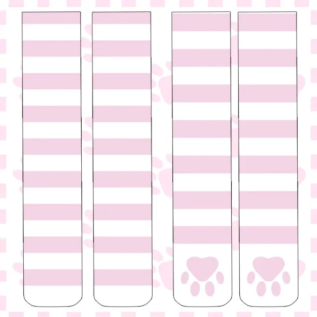 Cute Blue And White Striped Print Long High Socks Pink - Shop at LoveMi