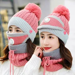 Fleece Thickened Cycling Windproof Cap - Pink - View 1