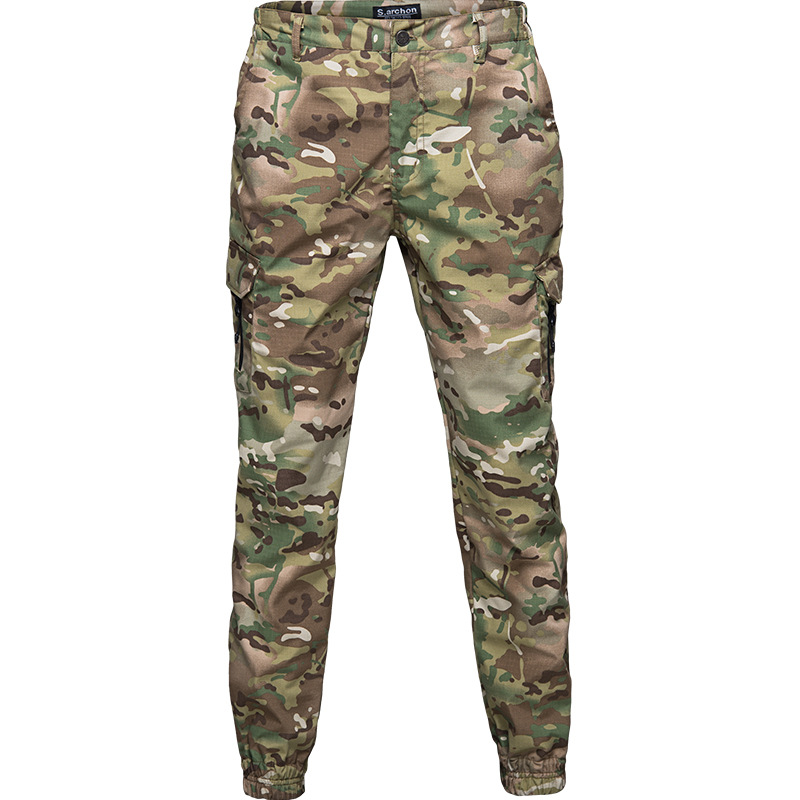 Men's Fashion And Comfort Nine Points Casual Camouflage Overalls