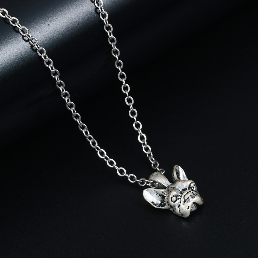 Cute Animal Series French Bulldog Dog Three-Dimensional Necklace