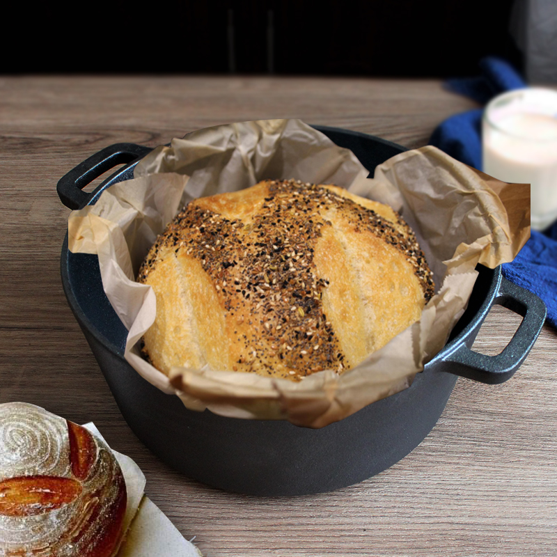 Title 4, Cast Iron Bread Pan Roasted European Package Du...