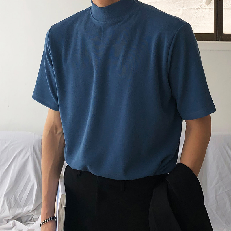 Trendy All-Match Personality Fashion Top Summer Stand-Up Collar T-Shirt