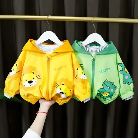 Girls All-match Casual Male Baby Female Multicolor Cartoon Jacket