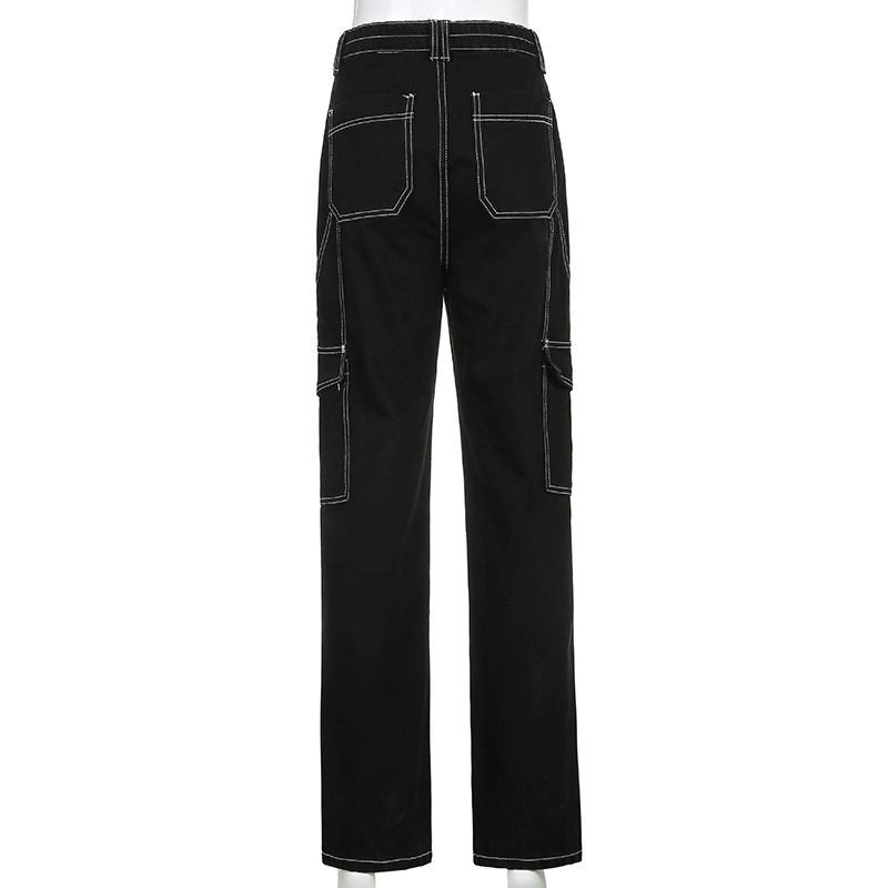 Title 12, Loose Jeans With Open Line, High Waist, Straigh...