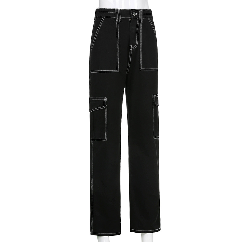 Title 14, Loose Jeans With Open Line, High Waist, Straigh...