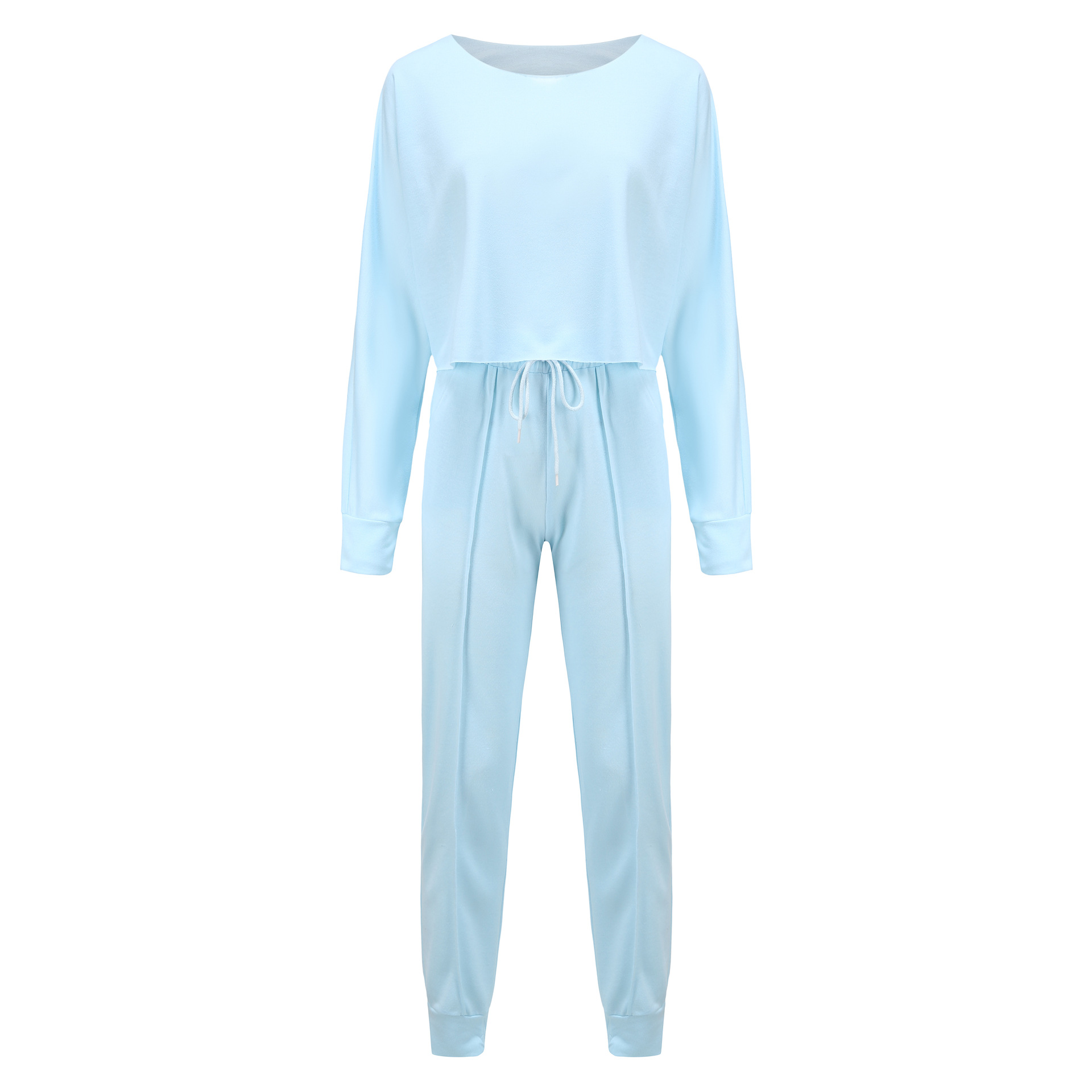 Two-piece Fashion Casual Solid Color Long Sleeve Suit