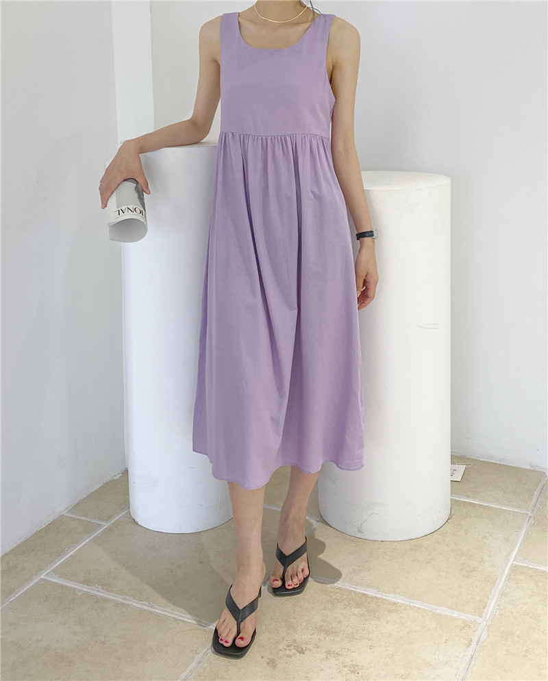 Solid Color Sleeveless Plus Size Women's Loose Skirt