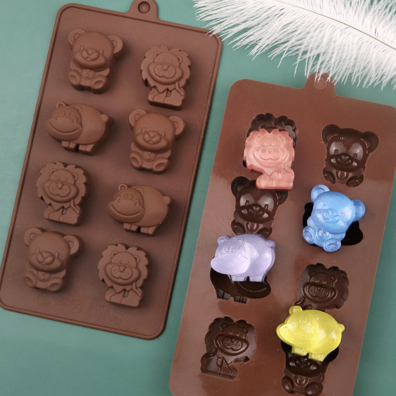 Cartoon Lion Bull And Bear Chocolate Mold
