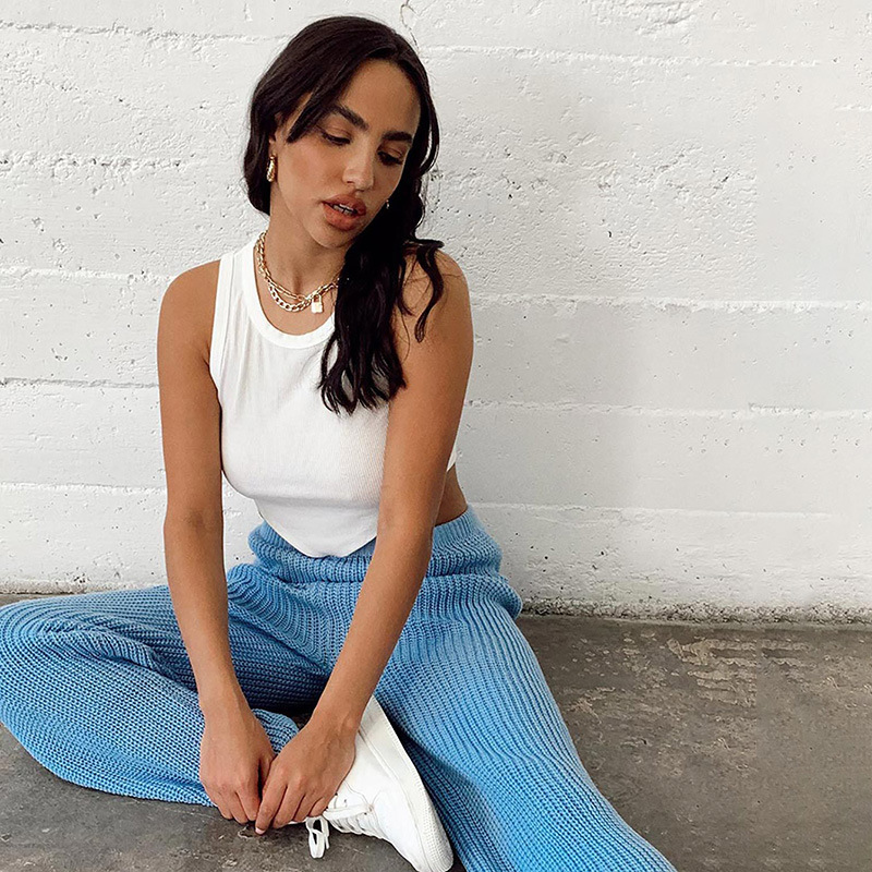 Round Collar Turtleneck Short Solid Color Centrifuge Small Vest Woman