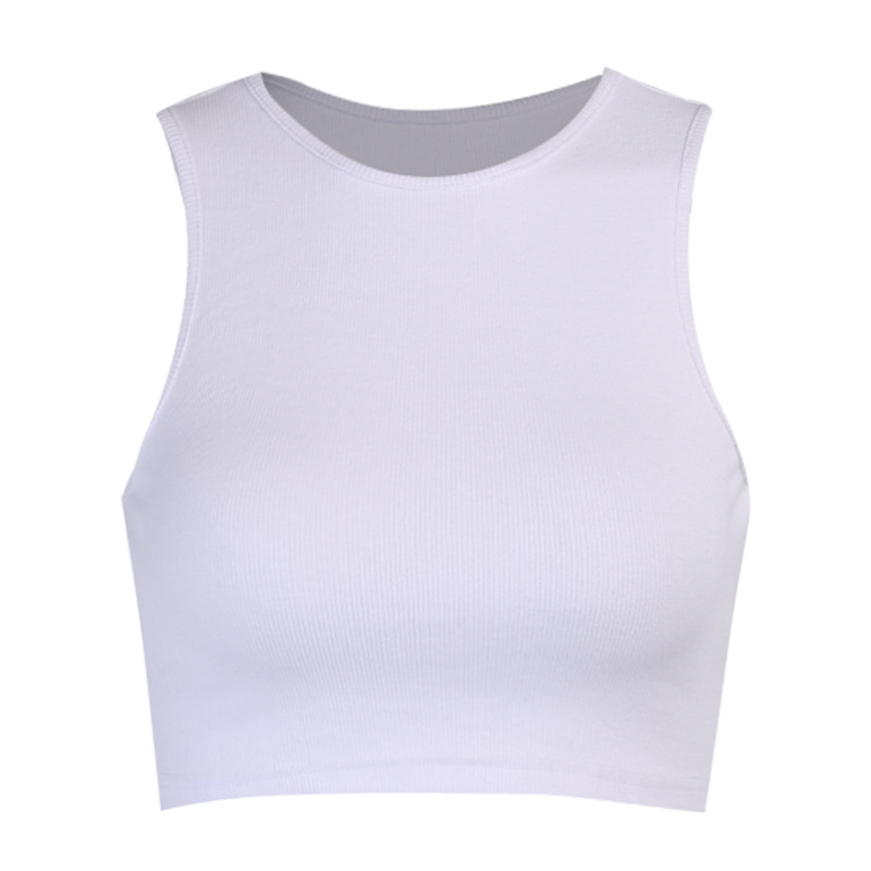 Round Collar Hanging Neck Vest Slim Shape