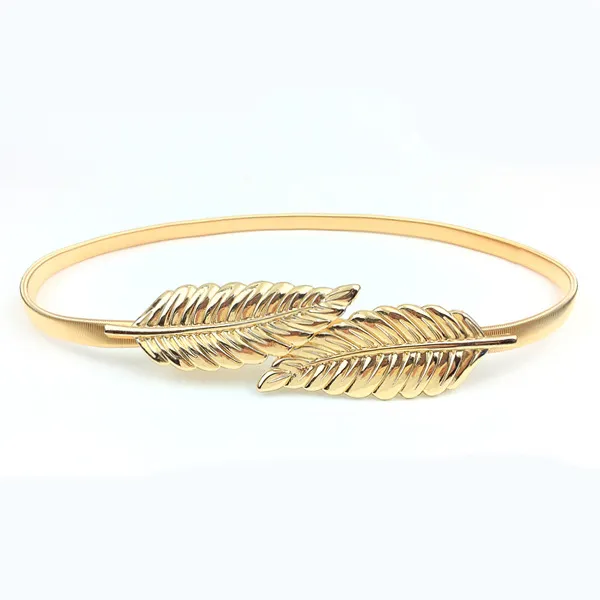 Decorative Belt Elastic Elastic Gold Women's Fine Dress Belt Gold - Shop at LoveMi