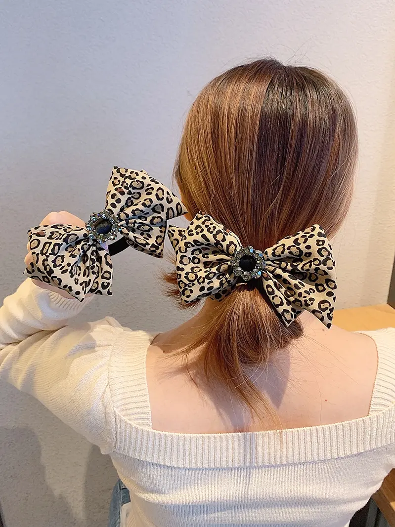 Leopard Print Big Bow Temperament Hair Accessory