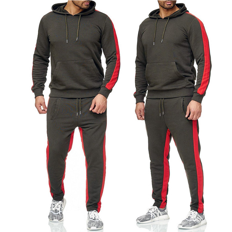 Title 7, Farbblock-Fleece-Hoodie-Sport-Freizeitanzug