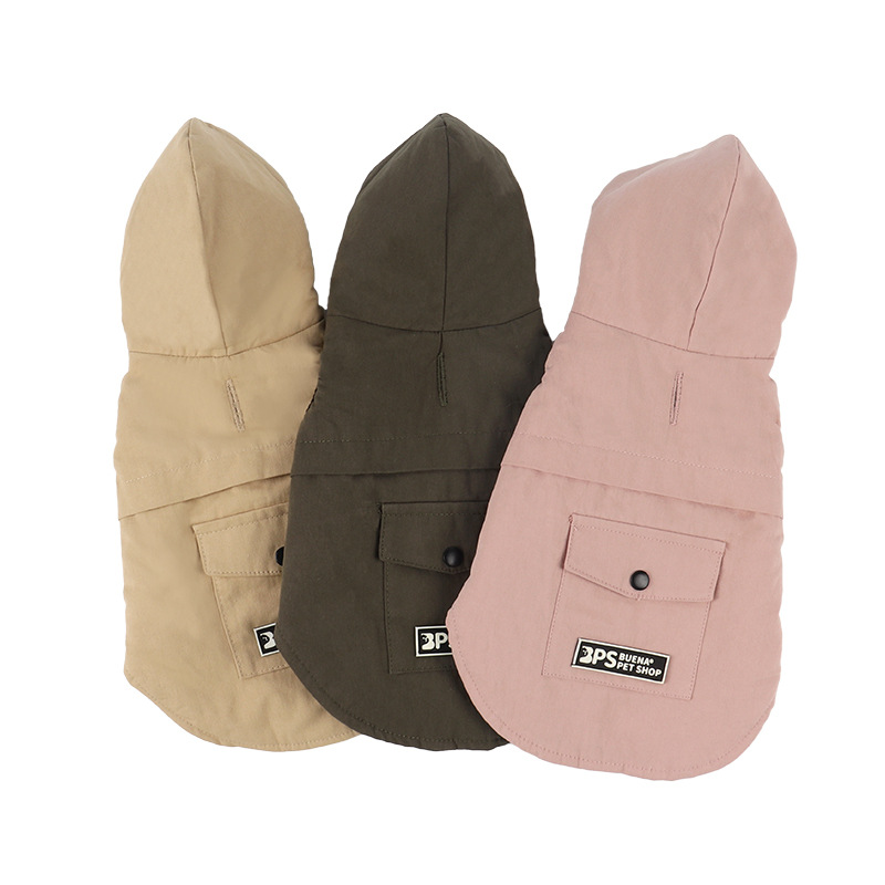 Corgi Bichon Autumn And Winter Plus Velvet Solid Color Sleeveless Hooded Vest