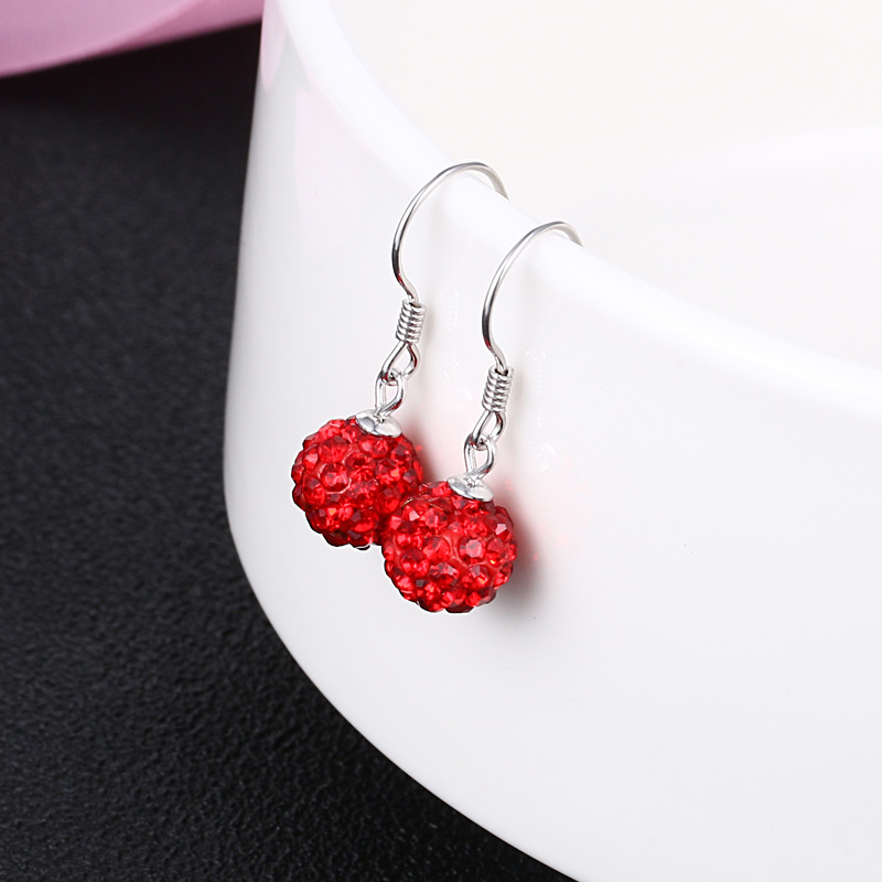 S925 Sterling Silver Crystal Earrings All-match Europe and America