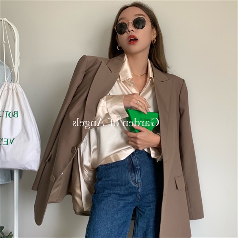 Niche Light-familiar Temperament Satin Outer Wear Shirt