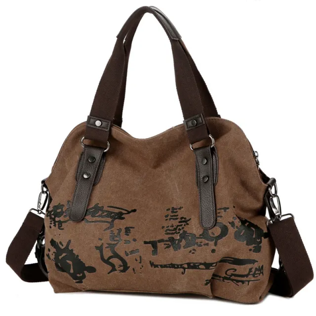 Soft Handle Hand Wash Large Capacity Canvas Bag Coffee - Shop at LoveMi