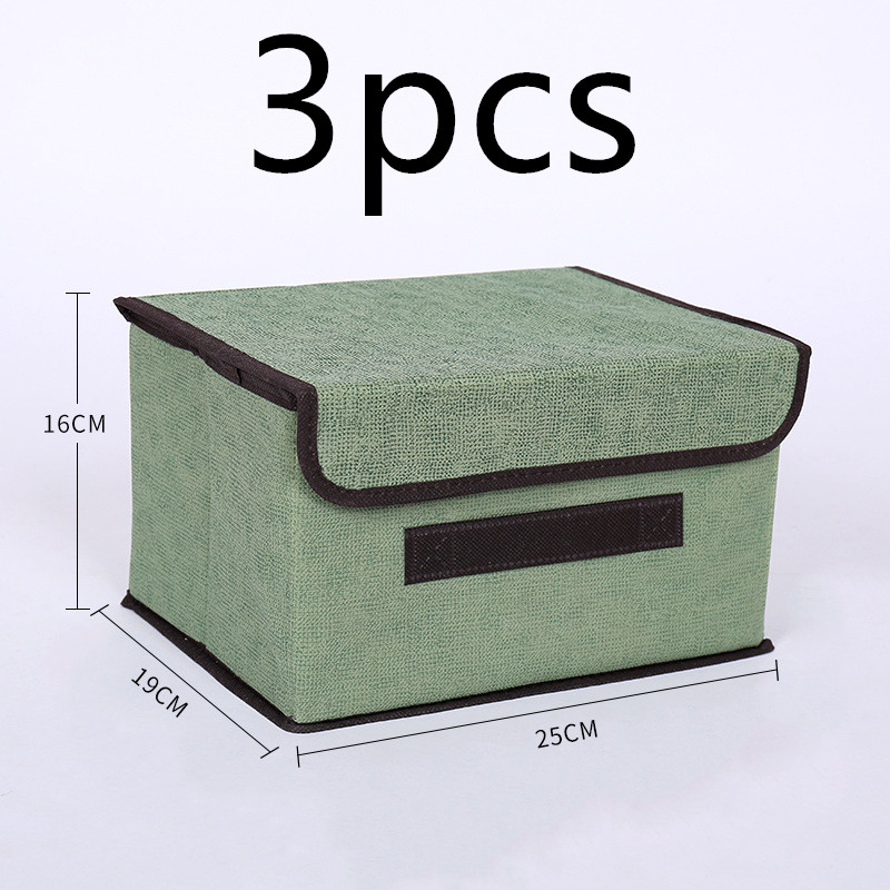 Clothes storage box fabric folding household Green S - Shop at LoveMi