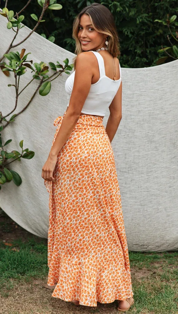 Sexy One piece Print Skirt With Straps Yellow - Shop at LoveMi