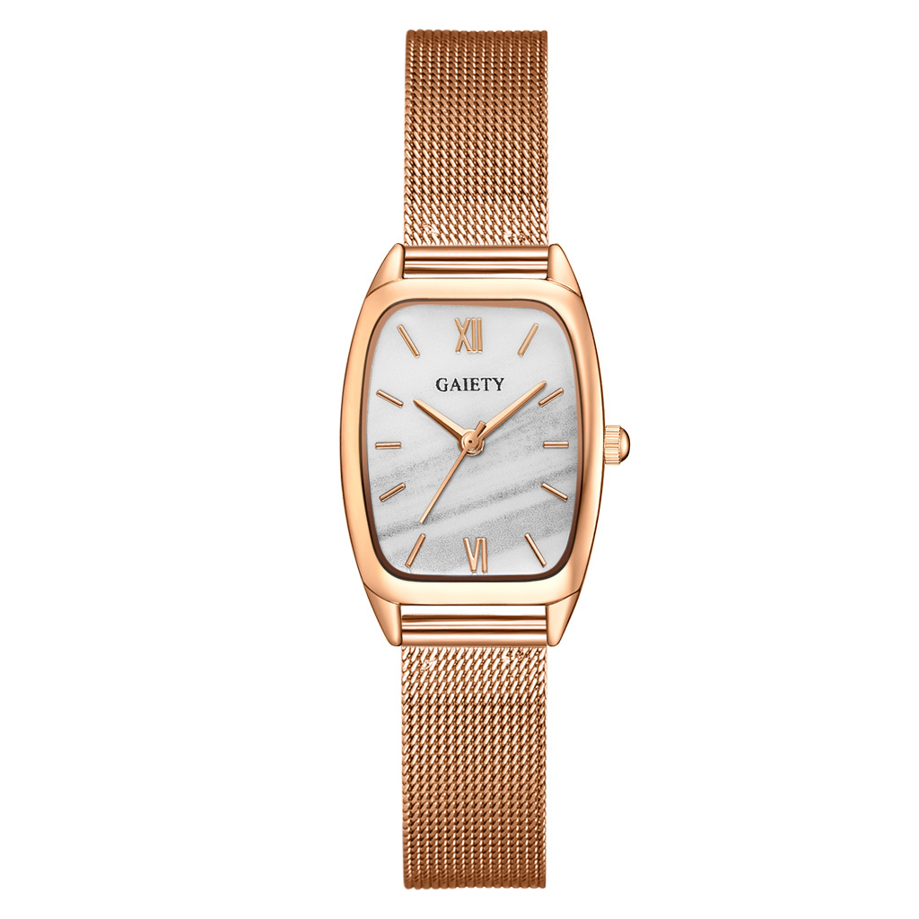 Simple Quartz Mesh Band Square Head Watch