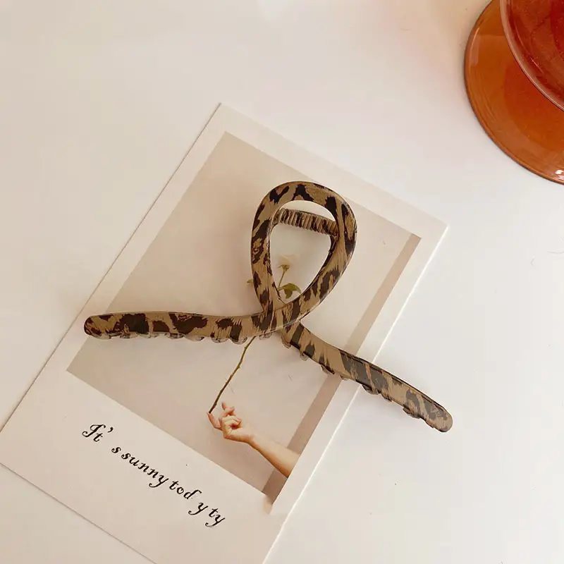 New Shark Clip Catch Clip Headdress Leopard Print Hair Clip Back Head Hairpin