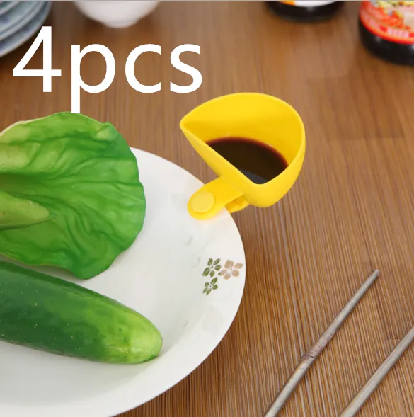 The creative kitchen can hold bowls, dishes, dishes, dishes, dishes and salad boxes - Yellow4Pcs