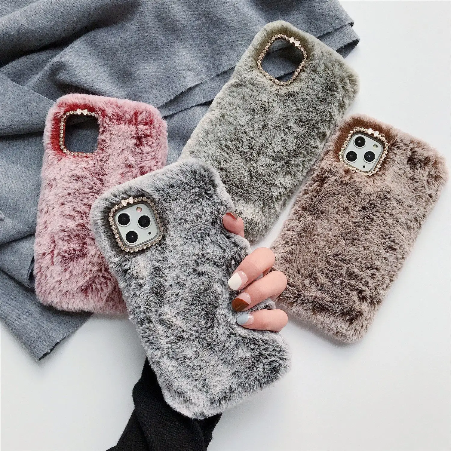 Compatible with Apple, Solid Color Plush Mobile