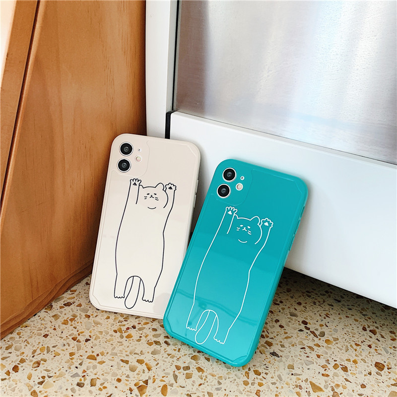 Compatible with Apple , Line Cat Straight Edge TPU Protective Sleeve