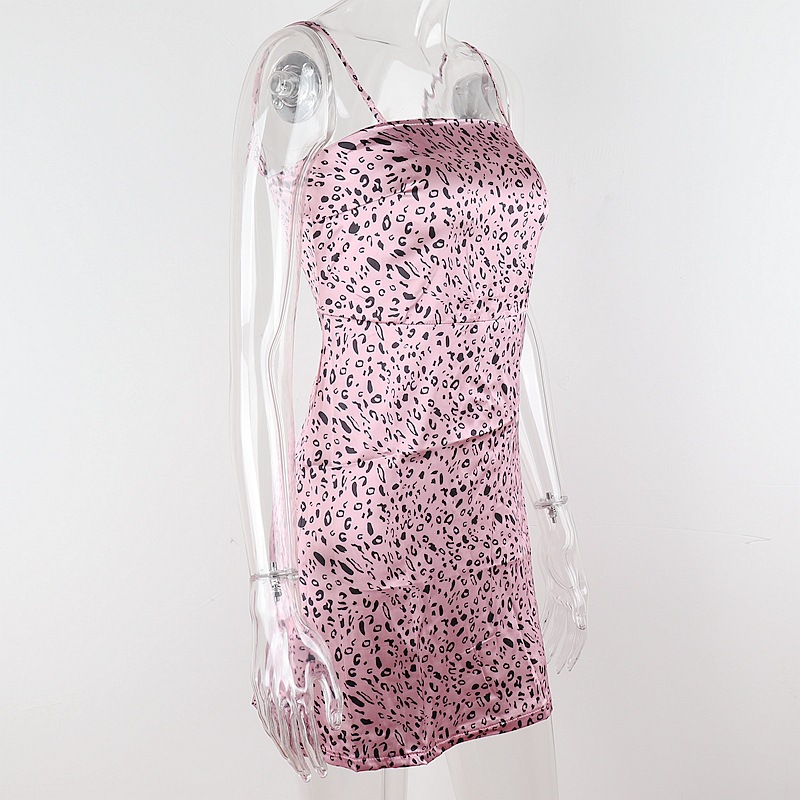 Trendy Slim Leopard Print Suspender Skirt A Line Skirt