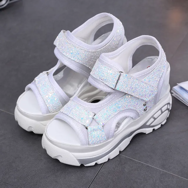 Women's Platform Sandals Wedge Platform Shoes White - Shop at LoveMi