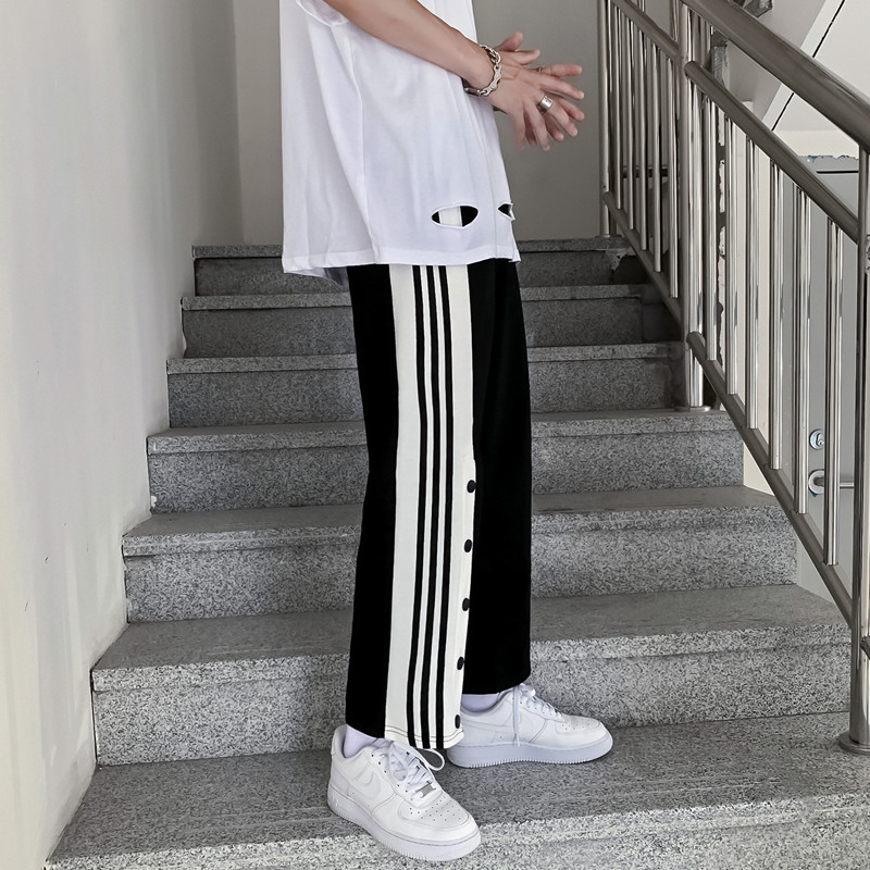 Men's Port Style Buttoned Straight Leg Sweatpants