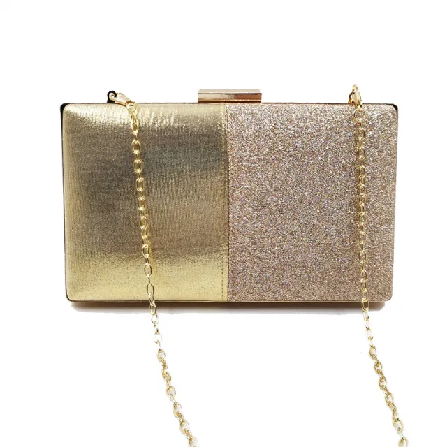 Women's Clutch Bag Shoulder Bag Sequin Stitching Banquet Dress Evening Bag Gold - Shop at LoveMi