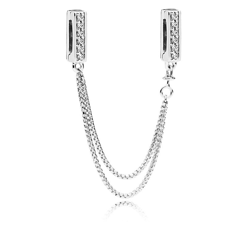 Flow Chain Silicone Safety Chain Silver Bracelet